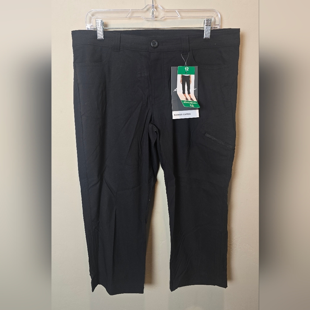 Eddie Bauer Women's Black Ranier Capris NWT